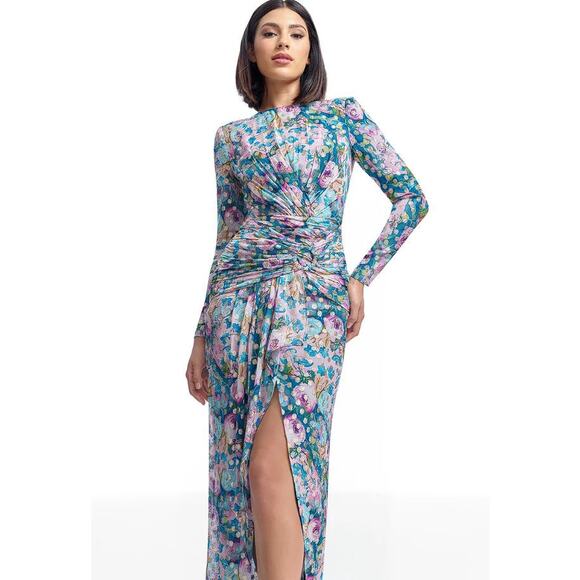 DRESS THE POPULATION Women's Romera Dress Size L in Capri Multi - Picture 2 of 13